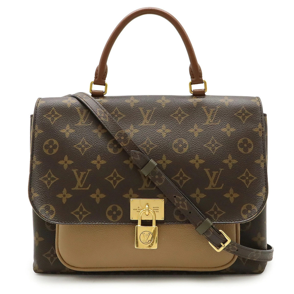 LOUIS VUITTON Monogram Marignan Handbag Crossbody Bag Leather Sesame